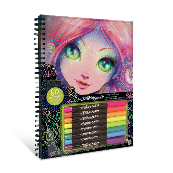 Large Coloring Book - Black Pages