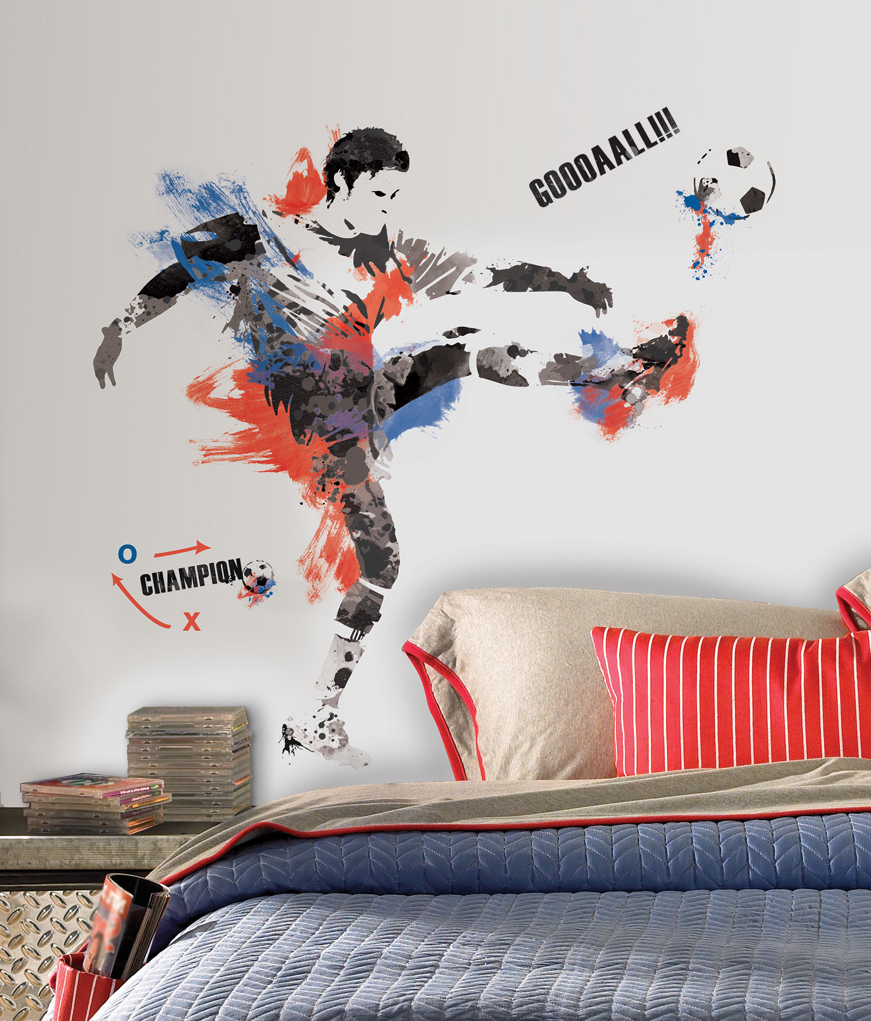 Men's Soccer Champion- Action Packed Giant Wall Decals